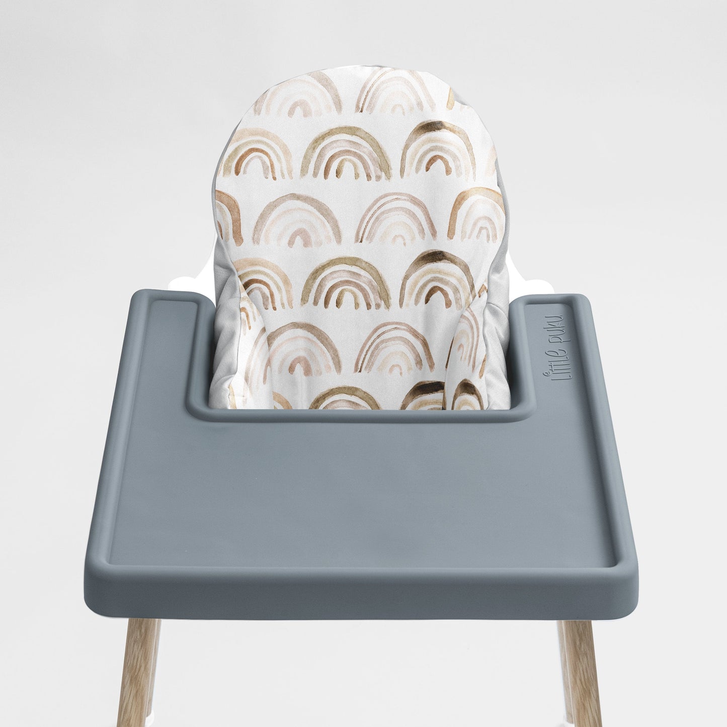 IKEA Highchair Cushion Cover in Boho Rainbows with Vintage Indigo Placemat