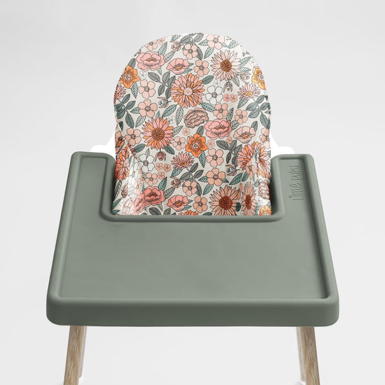 Retro Floral Highchair Cushion Cover - Little Puku