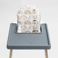 IKEA Highchair Cushion Cover in Boho Rainbows with Vintage Indigo Placemat