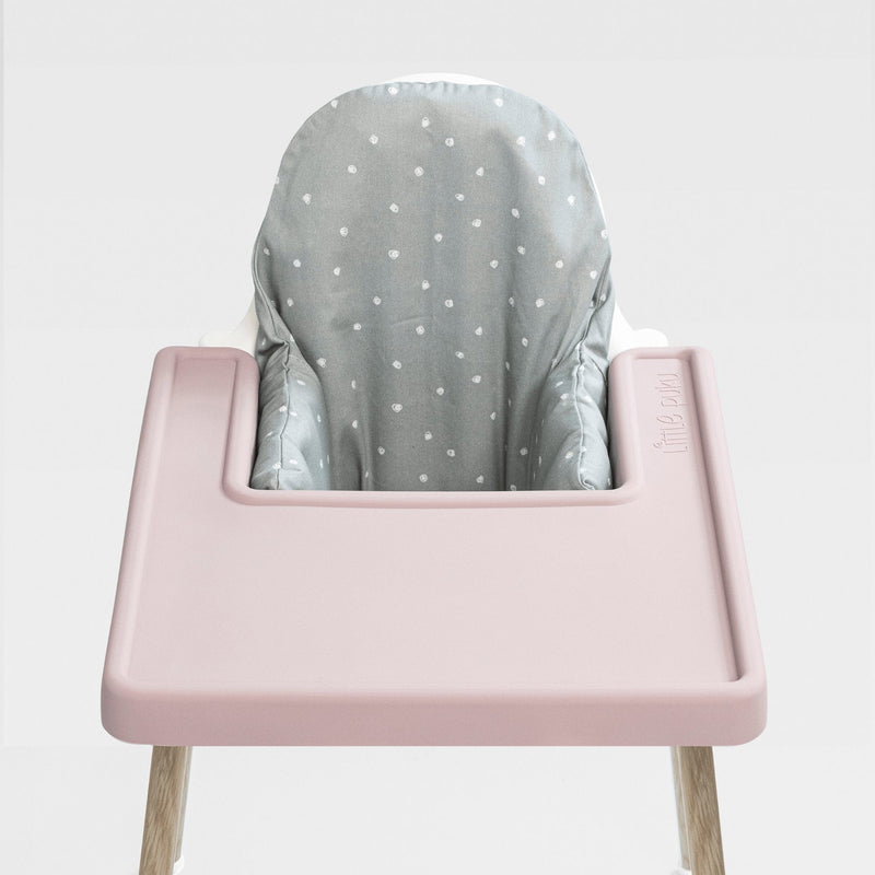 IKEA Highchair Cushion Cover in Sage with Pale Mauve Placemat