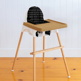 IKEA Highchair Cushion Cover in Black with Camel Placemat